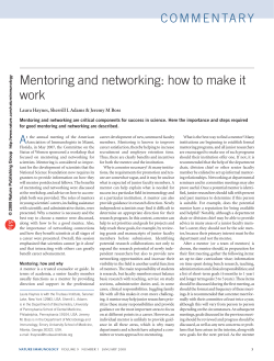 Haynes_Mentoring and networking How to make it work