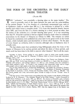 THE FORM OF THE ORCHESTRA IN THE EARLY GREEK THEATER