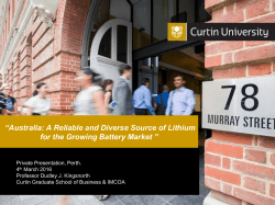 Australia: A Diverse Source of Lithium