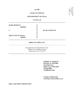 IN THE COURT OF APPEALS - 5th Court of Appeals