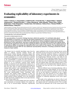 Evaluating replicability of laboratory experiments in economics