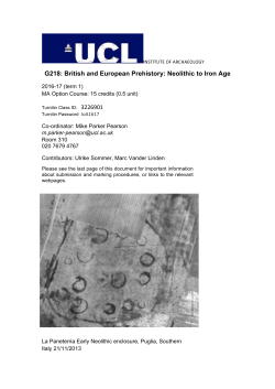 G218: British and European Prehistory: Neolithic to Iron Age