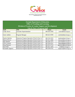 Title II Part A Specialist Map 07.2015