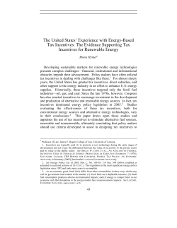 The United States` Experience with Energy