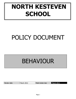 NORTH KESTEVEN SCHOOL BEHAVIOUR POLICY