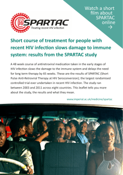 Short course of treatment for people with recent HIV infection slows