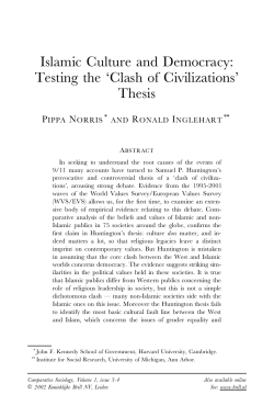 Islamic Culture and Democracy: Testing the `Clash of Civilizations
