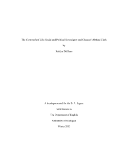 Social and Political Sovereignty and Chaucer`s Oxford