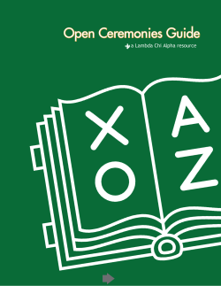 Open Ceremonies Guide