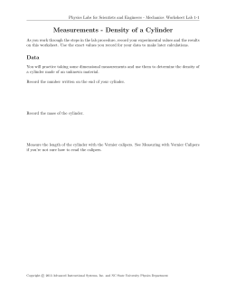 Measurements - Density of a Cylinder