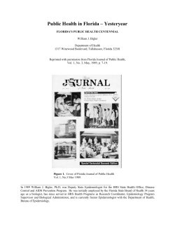 Public Health in Florida – Yesteryear