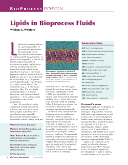 Lipids - BioProcess International