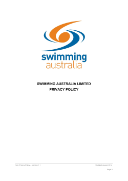 SWIMMING AUSTRALIA LIMITED PRIVACY POLICY