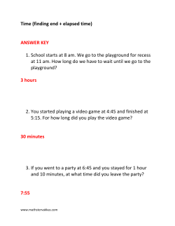 Time (finding end + elapsed time) ANSWER KEY