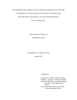 Establishing the American Way of Death: World War I and the