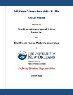 2015 New Orleans Area Visitor Profile Annual Report