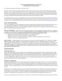Senior Parent Newsletter 2017
