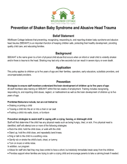 Prevention of Shaken Baby Syndrome and Abusive Head Trauma