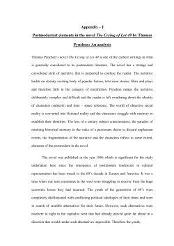 Appendix &ndash; I Postmodernist elements in the novel The Crying of Lot