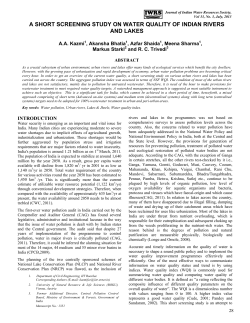 a short screening study on water quality of indian rivers and