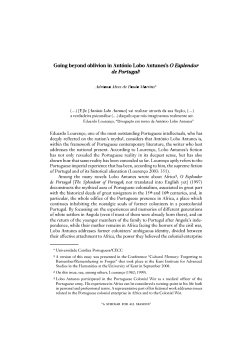 Going beyond oblivion in Ant&oacute;nio Lobo Antunes`s O Esplendor