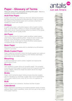 Paper - Glossary of Terms