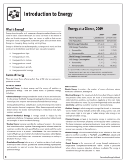 Introduction to Energy