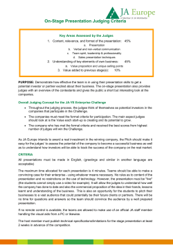 On-Stage Presentation Judging Criteria