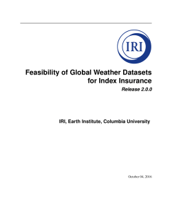 IRI Report: Feasibility of Global Weather Datasets for Index Insurance