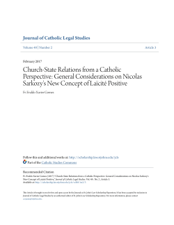 Church-State Relations from a Catholic Perspective
