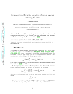 Estimates for differential operators of vector analysis involving $ L^ 1