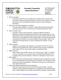 Cannabis Frequently Asked Questions