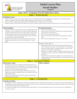 Grade 5 Topic 1 Part 1 Geography of the Montana Indian Reservations