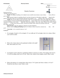 Density Exercises