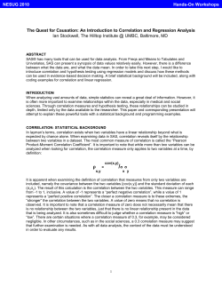 The Quest for Causation: An Introduction to Correlation