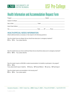 Health Form - University of South Florida
