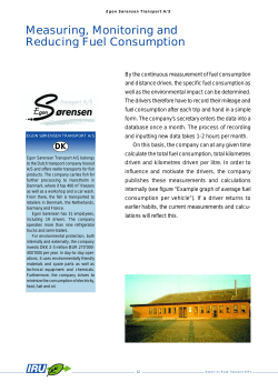 Measuring, Monitoring and Reducing Fuel Consumption