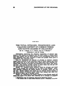 The Total Nitrogen, Phosphorus, and Calcium Content of Common