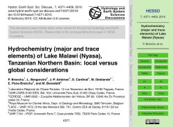 Hydrochemistry (major and trace elements) of Lake Malawi