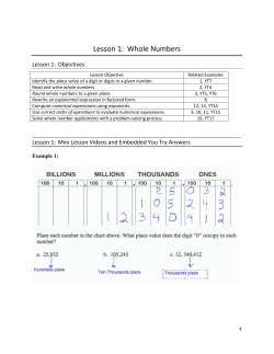 Lesson 1: Whole Numbers