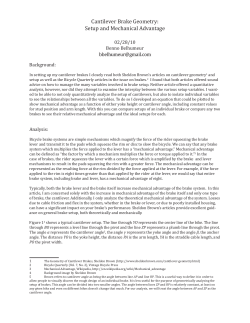 Cantilever Brake Geometry: Setup and Mechanical Advantage