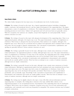 FCAT and FCAT 2.0 Writing Rubric - Grade 4