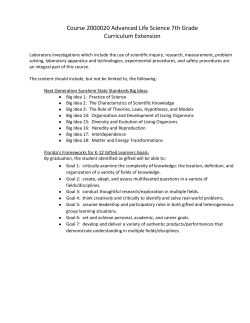 Course 2000020 Advanced Life Science 7th Grade