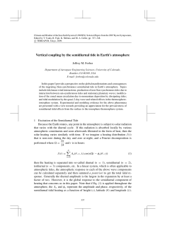 Vertical coupling by the semidiurnal tide in Earth`s