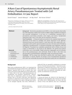 A Rare Case of Spontaneous Asymptomatic Renal Artery