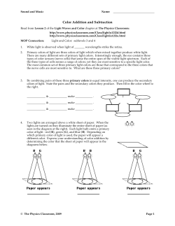Color Addition and Subtraction