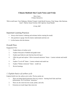 Climate Bathtub Sim Coach Notes and FAQs Important Learning