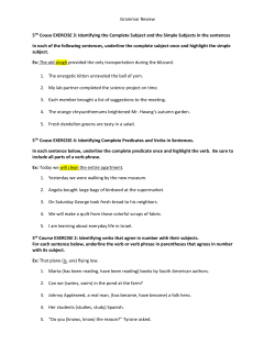 Grammar Review 5TH Couse EXERCISE 3: Identifying the