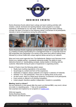 Dukino Business Events attend team outings and team building