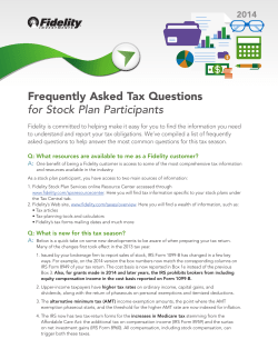 Frequently Asked Tax Questions for Stock Plan